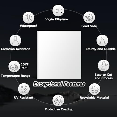 HDPE Sheet 1/2" Thick - 6"x12" HDPE Plastic Sheet, White Plastic Sheet for Crafts, DIY Projects, and Industrial Use - size: 6" x 12"