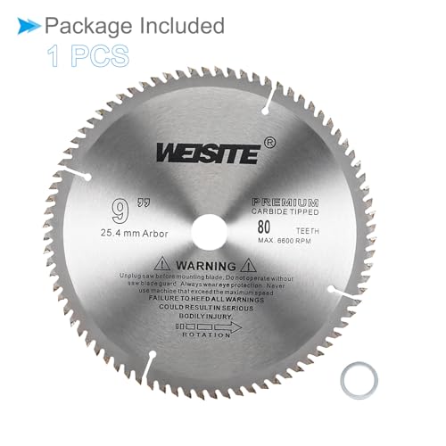 Circular Saw Blade, 9" Outer Dia 80 Teeth 3/4" Arbor, Wood Tungsten Carbide Tipped () Slitting Saw - (Applications: for Wood Cutting) - size: 230mm x 80T