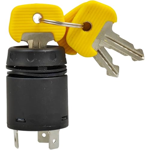 XYZIL Ignition Switch 28528240 w/ 701 Key Compatible with Jungheinrich Compatible with Linde Forklift Pallet Jack On-Off 3 Blade Terminals