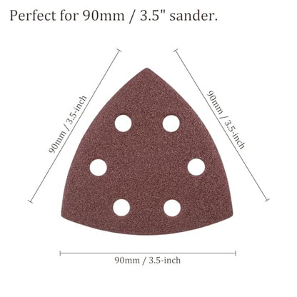 50pcs Mouse Sander Detail Sandpaper 120Grit 3-1/2" Triangle - size: 120 grit