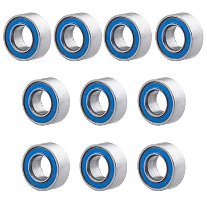 RC Ball Bearings 10-Pack Bearing Steel and Double Rubber Sealed Miniature Deep Groove Ball Bearings (3x6x2.5mm) - size: 3x6x2.5mm