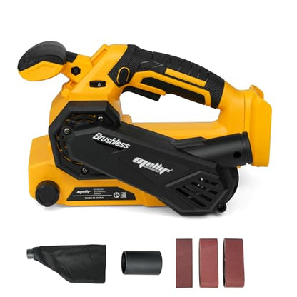 Upgraded Brushless Belt Sander Compatible with Dewalt 20V Battery - color: Yellow