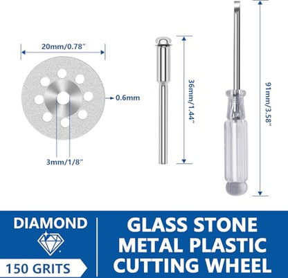 shengbenhao 20mm 20Pcs Diamond Cutting Wheel 545 for Dremel Rotary Tool - style: 20PCS-20mm