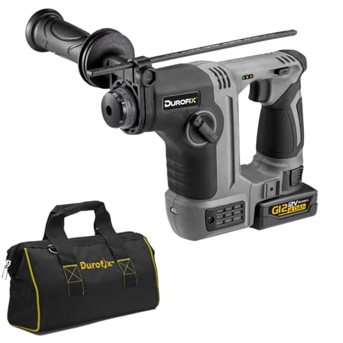 Durofix RY1204-PG G12 Series 12V Cordless Compact Rotary Hammer Drill Kit with 1 Battery & Charger, 1.3J Impact Energy - style: 4.0 Ah Battery Kit w/ Charger