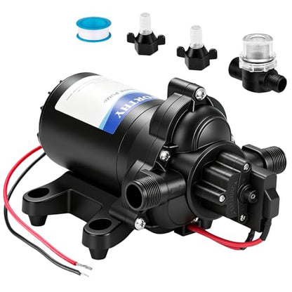 ECO-WORTHY RV Fresh Water Pump 12V DC 3.5GPM 45PSI with Pressure Switch, 12Volt Self Priming Water Pressure Diaphragm Pump On demand for RV Yacht Camper Sprayer Food Truck Black - color: Black 4