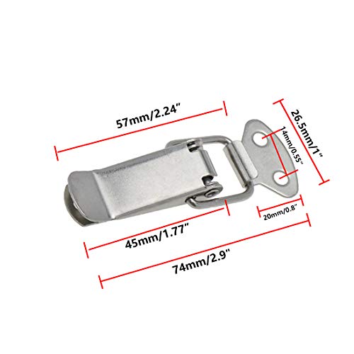 Toggle Latch Spring Loaded Latch Stainless Steel Silver Catch Latch -10pcs - size: 74mm/2.9" 10pcs B