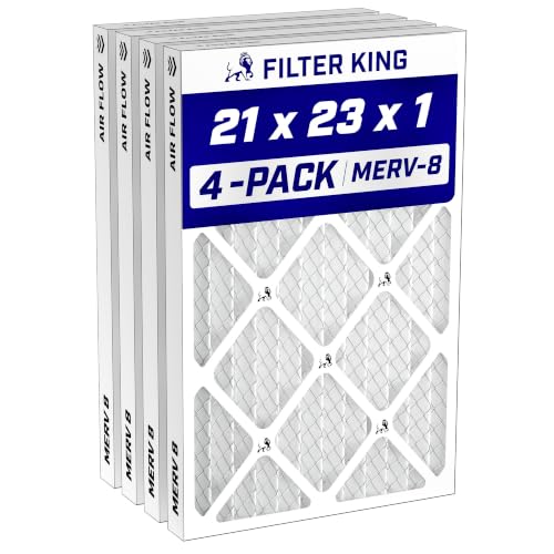 Filter King 21x23x1 Air Filter MERV 8, AC Furnace Filters (4-Pack)