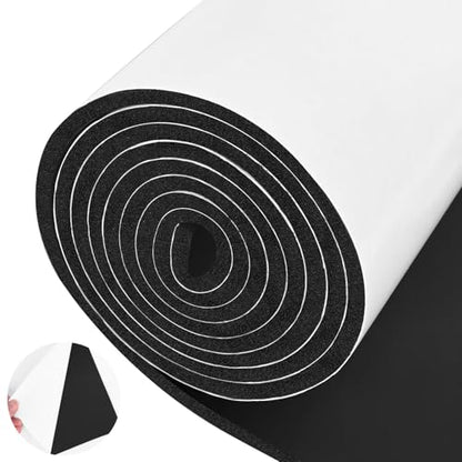ToLanbbt Sponge Neoprene Foam Sheet with Adhesive - 1/4” Thick, 12” x 118” Closed Cell Foam Rubber Roll, Weatherproof Soundproof Padding for Automotive, Cabinet, Furniture, Crafts, DIY, Black - color: Black, size: 12 in x 118 in x 1/4 in