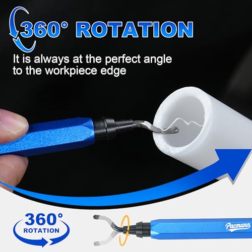 Deburring Tool, 11 High-Speed Steel Blades, 360-Degree Rotary Head