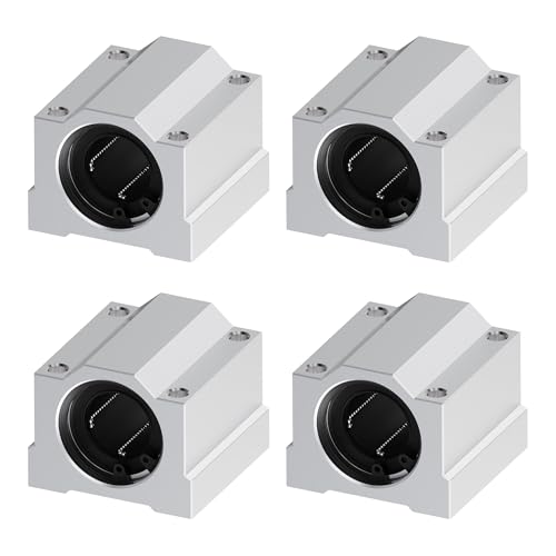 4PCS SCS16UU Square Type Block Pillow Block Closed Bearing Slide Block Units, 10mm Bore Dia, 50mm OD, 44mm Length Linear Rail Shafts for CNC Machine and 3D Printer - size: SCS16UU Size 10x50x44mm
