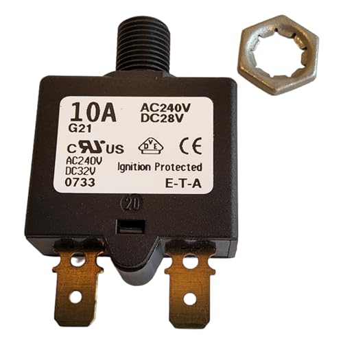 Circuit Breakers Single pole thermal reset circuit breaker in a miniature design intended for threadneck or snap-in mounting, dimensions: 32.0 x 27.0 x 13.6 mm. (1 piece)