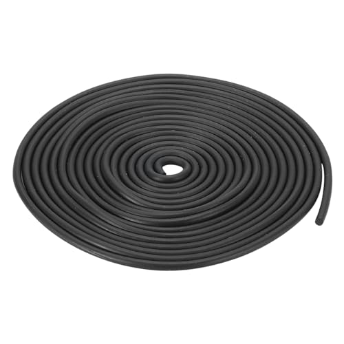 uxcell Nitrile Rubber Round Seal Strip, 3mm(1/8") Diameter 2 Meters (6.56Ft) Long Hard Solid Rubber Weather Stripping for DIY Gasket, Industrial Equipment, and Furniture - size: 3mmx2m