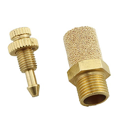 E-outstanding 5Pcs Solenoid valve copper muffler Pneumatic Muffler Silencer Adjustable 1/8 inch Threaded Air Filter Flow Speed Controller Muffler Fitting