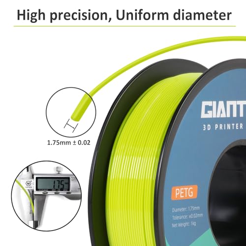 GIANTARM PETG Filament 1.75mm for 3D Printer, Apple Green, 1KG - color: Apple Green