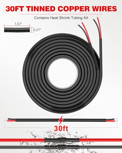 NAOEVO 20 Gauge Wire 2 Conductor, 20 Gauge Automotive Wire 12V Cable, 30FT - size: 30ft, style: 2C-20AWG
