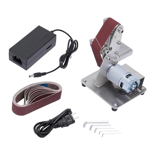 110V Electric Belt Sander, 775 Polishing Grinding Sharpener DIY Power Sanding Machine Cutter Edges Mini Bench Belt Grinder Kit Belt Sander Electric Sanding Polishing Grinding Machine