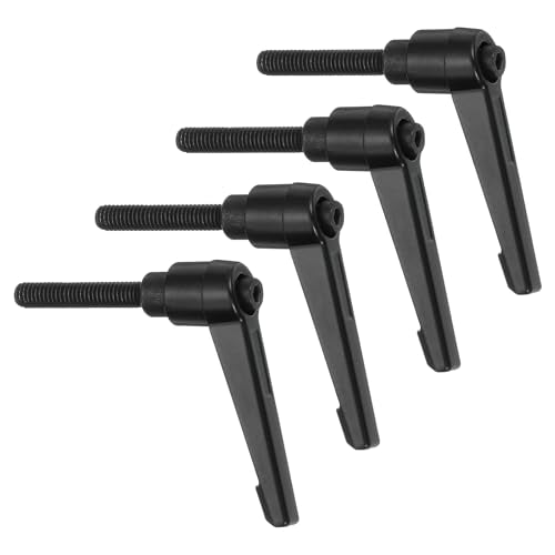 uxcell 4Pcs M6 x 32mm Adjustable Knobs Handle Male Thread Push Button Ratchet Quick Release Locking Rotating Bolt for Lathe Machinery, Black - size: M6 x 32mm
