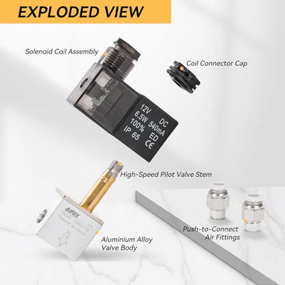1/8" NPT Solenoid Valve 2V025-06, 2-Way Normally Closed, DC 12V, DIN - size: NPT1/8″/DC12/Junction on Box, style: 2-Way Solenoid Valve