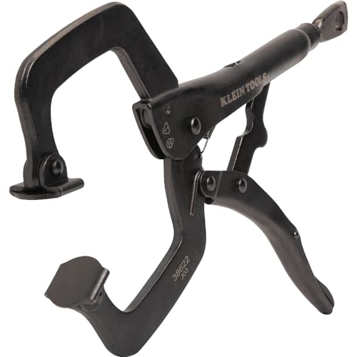 Klein Tools 38622 C-Clamp Locking Pliers with Swivel Pad Jaws, Intuitive Thumb Knob, Adjustable Clamp for Home, Shop, Woodworking, 11-Inch - style: 11-In Swivel Jaw