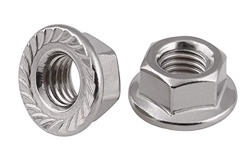 Stainless Steel Serrated Hex Flange Nuts Locknuts 50 Pcs (M8) - size: M8