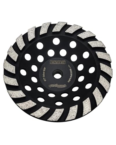 CRALY 7 Inch Concrete Grinding Wheel for Angle Grinder, 5/8''-11 Threaded Arbor Turbo Diamond Cup Grinding Wheel for Marble, Stone, Granite, Masonry, Cement Surface Polishing, Cleaning & Removal - style: 7'', 5/8''-11 Threaded Arbor