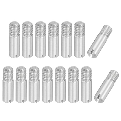 PATIKIL M3 x 10mm Slotted Cylindrical Pin, 15 Pcs 304 Stainless Steel Dowel External Thread Slotted Pin Screw for Home Furniture Cabinet Improvement, Silver Tone - size: M3 x 10mm