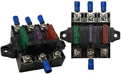Stack-able Add-on In-line Fuse Holder Panel & Distribution Block for ATO/ATC & ATM/MIN Blade Fuses - Automotive Marine Car Boat RV (3)
