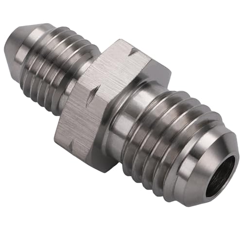 3AN Male to M12x1.5 Male Stainless Steel Brake Clutch Fuel Oil Fitting Adapter Coupler - size: 3AN to M12x1.5