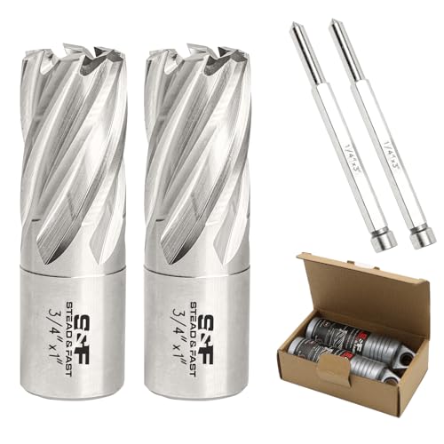S&F STEAD & FAST Annular Cutter Set 2 Pcs, 3/4" x 1" DOC, Mag Drill Bits - style: 2P-3_4x1