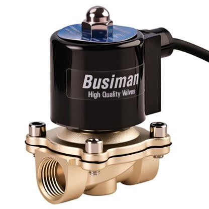 Waterproof Brass Electric Solenoid Valve 1/2" 110VAC Brass Normally Closed - Compatible with Water, Air, Diesel, Gas - Replaceable VITON Seal - Compact Direct Acting - color: 110VAC, size: 1/2"NPT