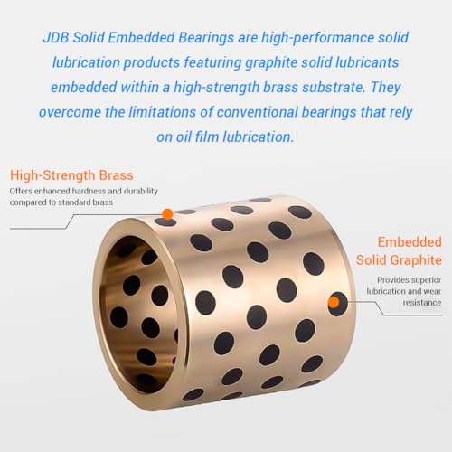 10Pcs Sleeve Bearings, 10mm Bore x 14mm OD x 16mm Length, Wrapped Oilless Self Lubricating Bushings Brass Graphite for Sliding Parts of Machinery - color: JDB 10*14*16