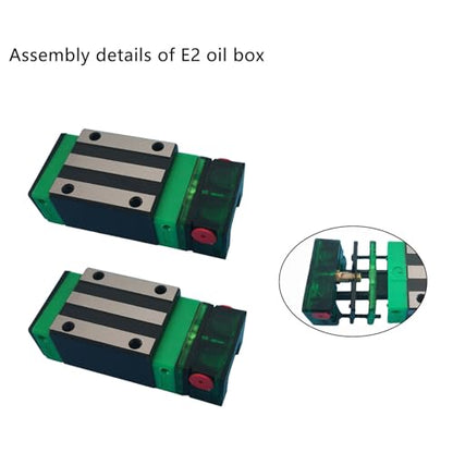 HGH45CA Carriage Slider Block, 2pcs HGH45CA Square Bearing Slider Block with 2pcs E2 Oil Box Self-Lubricating Slider Assembly for 3D Printer, CNC Machine and DIY Project - size: 45