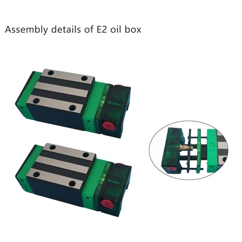 HGH30CA Carriage Slider Block, 2pcs HGH30CA Square Bearing Slider Block with 2pcs E2 Oil Box Self-Lubricating Slider Assembly for 3D Printer, CNC Machine and DIY Project - size: 30