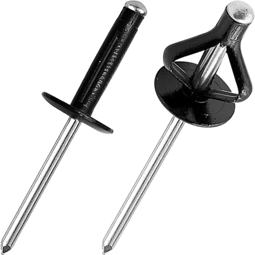 50Pcs Trifold Aluminum Exploding Blind Rivets, 3/16"x25/32" Large Head 5/8" - color: Half Black, size: 3/16"x25/32" Large Head 5/8"