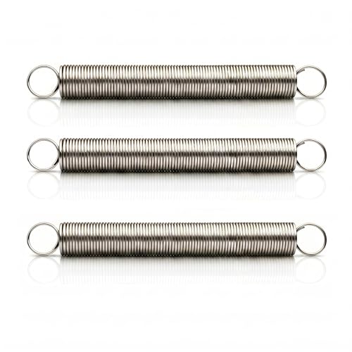 9621 Extension Spring，Spring Steel Construction, Nickel-Plated Finish, Closed Single Loop ，3-Pack