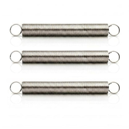 9621 Extension Spring，Spring Steel Construction, Nickel-Plated Finish, Closed Single Loop ，3-Pack