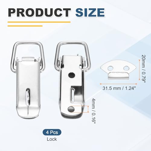 HARFINGTON 4Pcs 0.65" (Total Length:2.8") Spring Loaded Toggle Latch - size: 2.8"