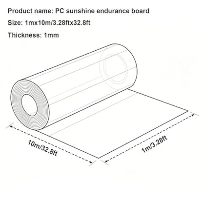 Clear Polycarbonate Greenhouse Panels,Easy to Cut(3.28ftx32.8ft) - size: 3.28ftx32.8ft