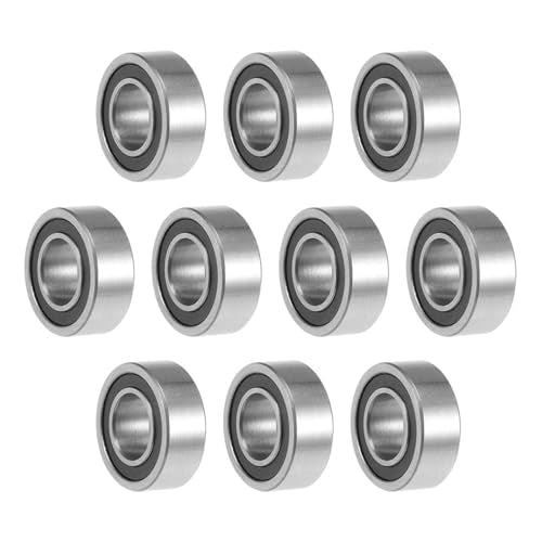 TOP-VIGOR 10Pcs R188-2RS Deep Groove Ball Bearings, Z2 1/4 Inch x 1/2 Inch x 3/16 Inch Double Sealed Industrial Bearings, Chrome Steel P0(ABEC1) Skateboard Bearings for Electrical Instrument Equipment - size: R188-2RS, 1/4″x1/2″x3/16″