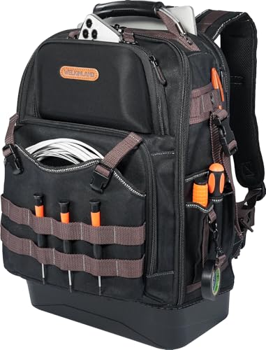 WELKINLAND 76Pockets Electrician Tool Backpack, Canvas Electrician Backpack
