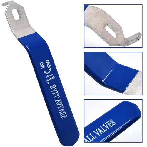 1 Piece Hole Size 7x12mm 201 Stainless Steel Ball Valve Handle with Blue Plastic Handle Grip & Nut for 1-1/4inch Ball Valve (One Claw) - size: 7x12mm,1-1/4inch