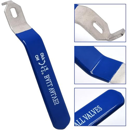 1 Piece Hole Size 7x12mm 201 Stainless Steel Ball Valve Handle with Blue Plastic Handle Grip & Nut for 1-1/4inch Ball Valve (One Claw) - size: 7x12mm,1-1/4inch