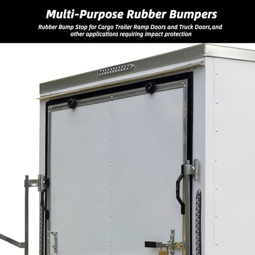 4 Pack Trailer Ramp Door Rubber Bumpers, 2.5" Black Round Rubber Bump Stops with Screw Kits,Vibration Damping Pads for Trailer Doors, Air Compressor, Pumps, Generators, Pressure Washers