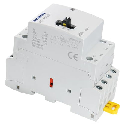 BAOMAIN 110V 4-Pole 20A Manual/Auto AC Contactor, 4NC, DIN Rail Mount
