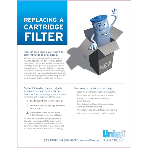 Unicel C-8600 75 Square Foot Media Replacement Pool Hot Tub Spa Filter Cartridge with 153 Pleats