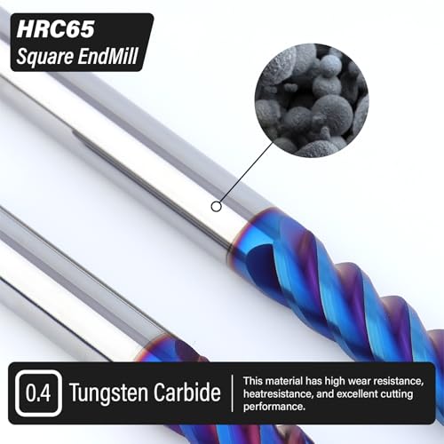 3PCS 1/4" 4 Flute End Mills Set for Stainless Steel (Nano-Coated) - size: 1/4 in