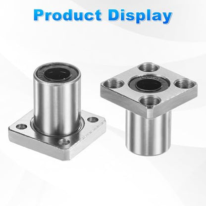 PATIKIL LMK10UU Linear Ball Bearings 10mm Bore Dia 19mm OD 29mm Long 5mm Hole, 4Pcs Round Flange Linear Motion Bushing Double Side Rubber Sealed Rod Liner Shaft for CNC Machine 3D Printer - size: 10mm