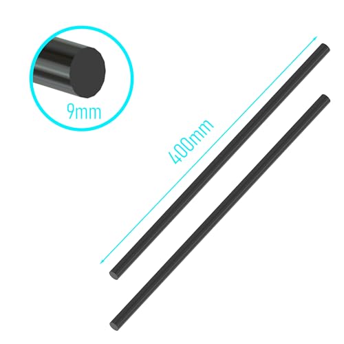 Carbon Fiber Rod, 9mm x 400mm - size: 9mm x 400mm-1PC