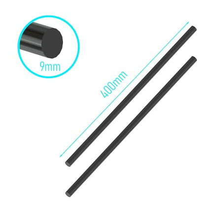 Carbon Fiber Rod, 9mm x 400mm - size: 9mm x 400mm-1PC