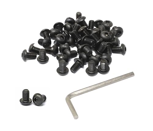 iexcell 50 Pcs 5/16-18 x 1/2" Alloy Steel 10.9 Grade Hex Socket Button Head Cap Screws Bolts Kit, Black Oxide Finish - size: 5/16-18 x 1/2"